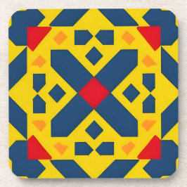 Porta-copo Padrão Geométrico Abstrato com Cores Vibrantes