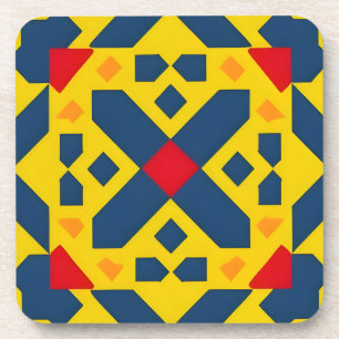 Porta-copo Padrão Geométrico Abstrato com Cores Vibrantes