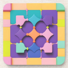 Porta-copo Padrão Geométrico Colorido Design Formas Vibrantes