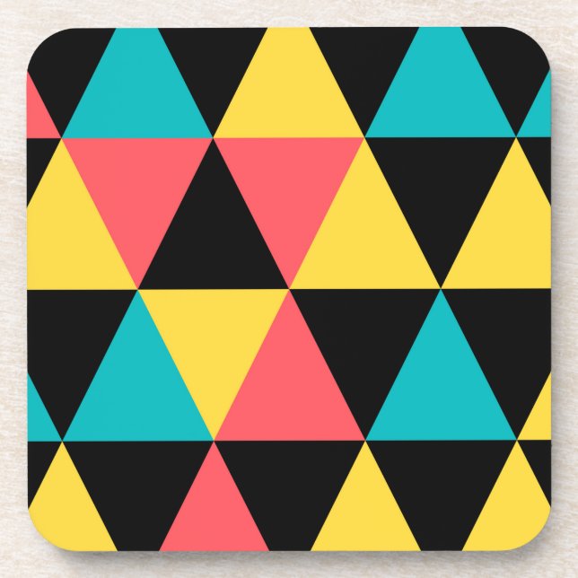 Porta-copo Padrão geométrico colorido e retrógrado (Frente)