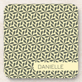 Porta-copo padrão geométrico dos tons de areia