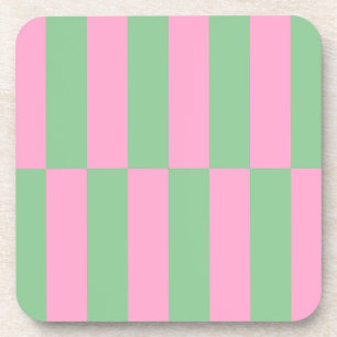 Porta-copo Padrão Geométrico Rosa e Verde Striped