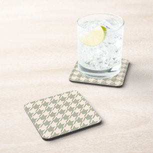 Porta-copo Padrão Houndstooth Green+Cream Lg