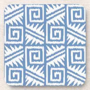 Porta-copo Padrão Ikat Aztec - Azul-Céu e Branco