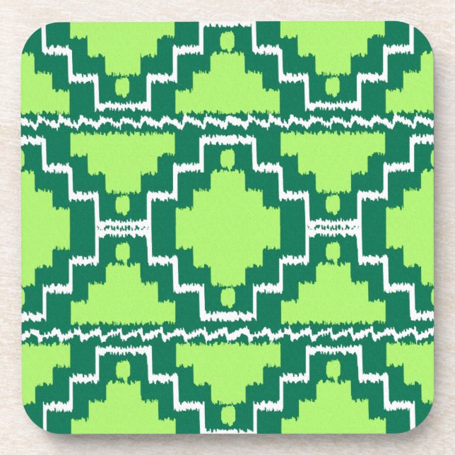Porta-copo Padrão Ikat Aztec - Floresta e Verde limão (Frente)
