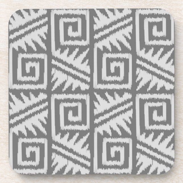 Porta-copo Padrão Ikat Aztec - Sombras de Cinza / Cinza (Frente)