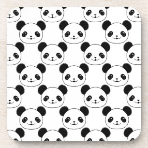 Porta-copo Padrão Kawaii Panda Em Preto E Branco