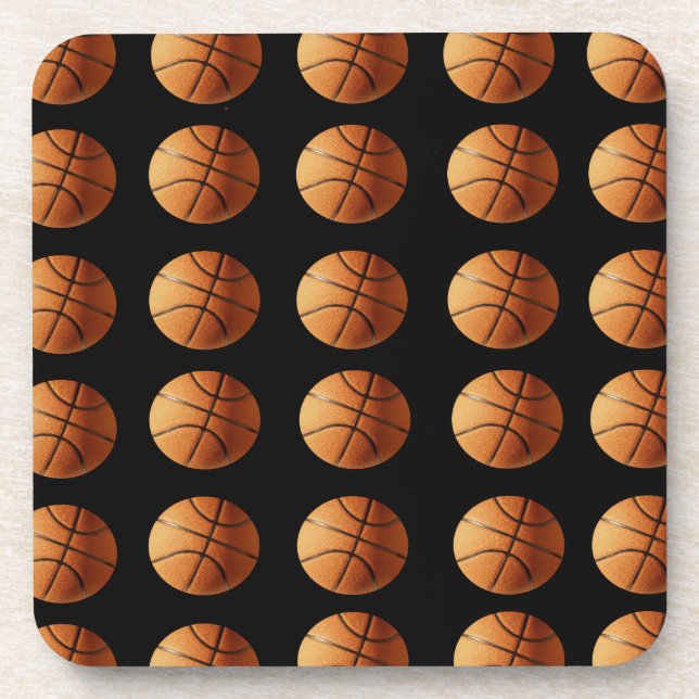 Porta-copo Padrão Laranja E Negra De Basquete, (Frente)