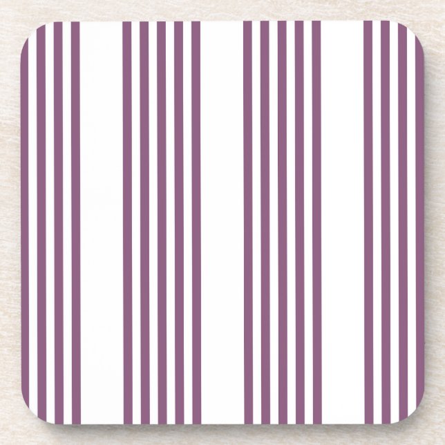 Porta-copo Padrão Mauve roxo e branco de cinco faixas (Frente)