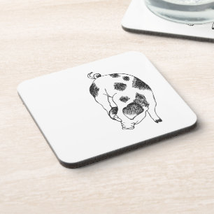 Porta-copo Padrão Minimalista de Linha de Porco Cottagecore V
