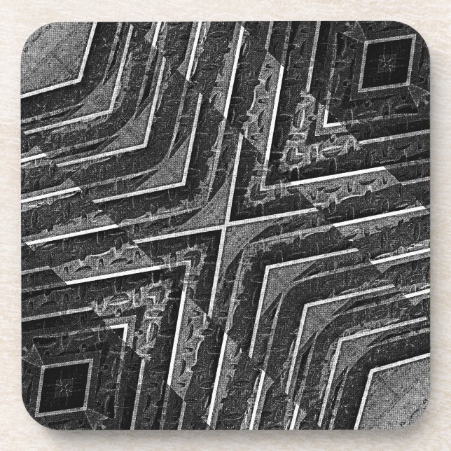 Porta-copo Padrão moderno de aço abstrato (Frente)