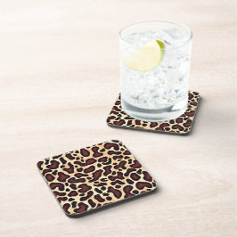 Porta-copo Padrão Ousado de Estampa de Leopardo Marrom Preto