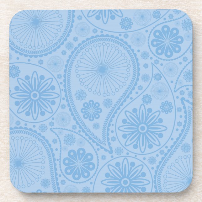 Porta-copo Padrão paisley azul (Frente)