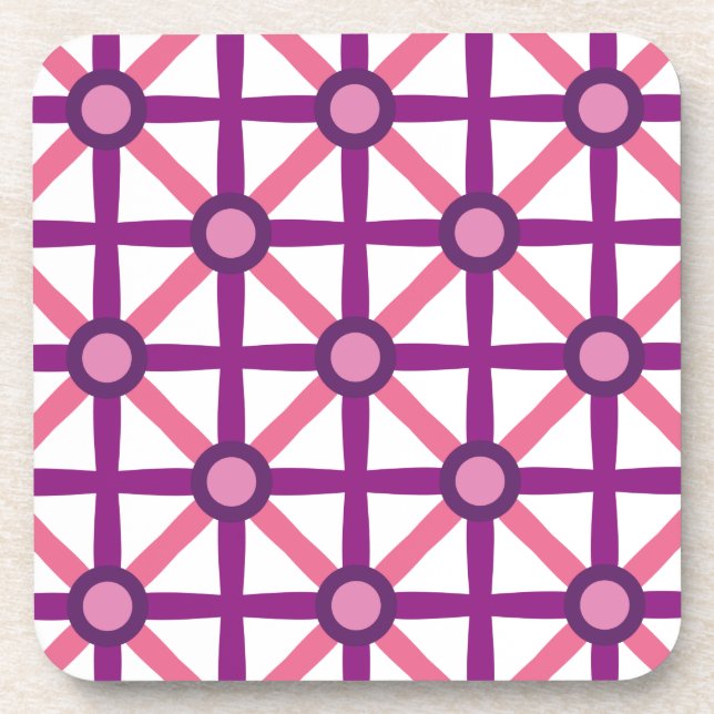 Porta-copo Padrão Rosa e Roxo Funky (Frente)
