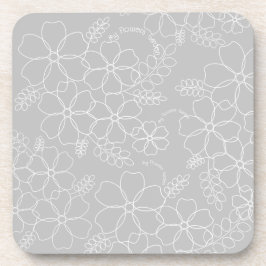 Porta-copo Padrão simples de flores de verão elegante