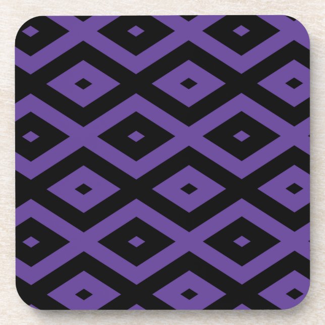 Porta-copo Padrão violeta e diamante preto (Frente)