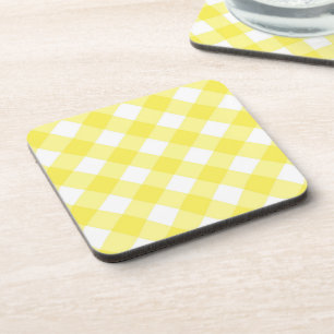 Porta-copo Padrão Xadrez Clássico Amarelo Claro