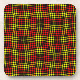 Porta-copo Padrão xadrezinho xadrez vermelho amarelo contínuo
