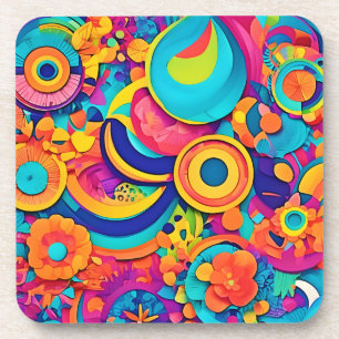 Porta-copo Padrões Concentrados Coloridos