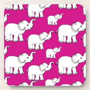 Porta-copo Padrões de desenho de elefante, cor-de-rosa, para 