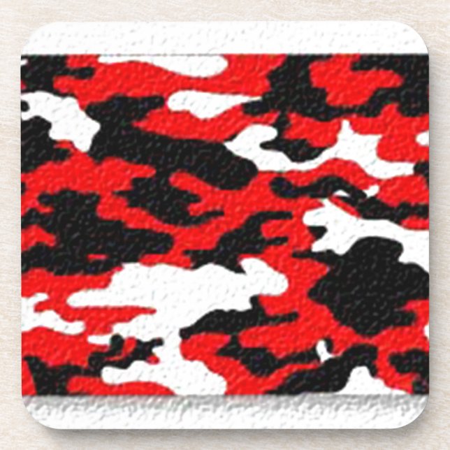 Porta-copo Padrões Vermelhos de Camuflagem (Frente)