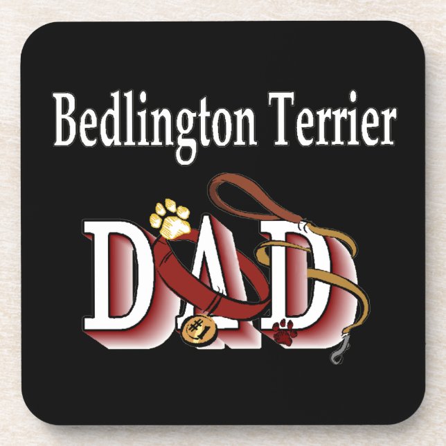 Porta-copo Pai Bedlington Terrier (Frente)