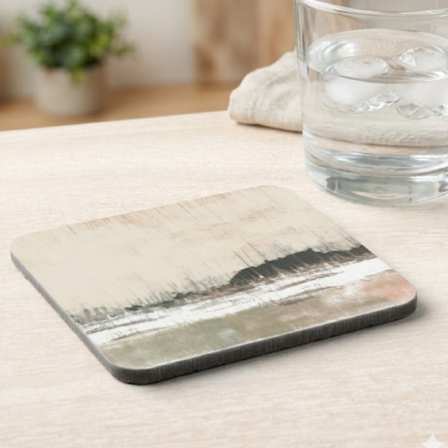 Porta-copo Paisagem abstrata neutra (This neutral abstract landscape makes a soothing addition to a home as a housewarming gift.)