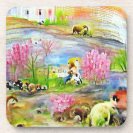 Porta-copo Paisagem de Aquarela