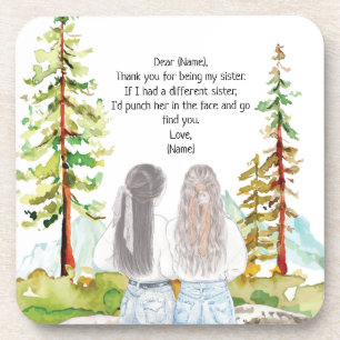 Porta-copo Paisagem de Aquarela com 2 Mensagem Personalizada 