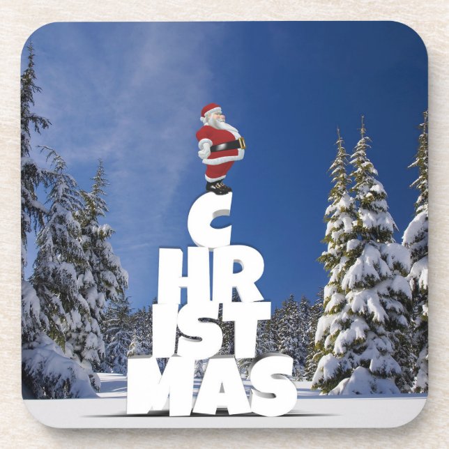 Porta-copo Paisagem de inverno de Natal (Frente)
