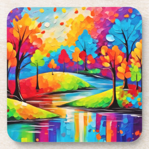 Porta-copo Paisagem de Sonhos Vibrantes Sinfonia de Outono Ar