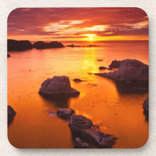 Porta-copo Paisagem marinha laranja, pôr do sol, Califórnia