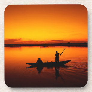 Porta-copo Paisagem solar com um barco-68465