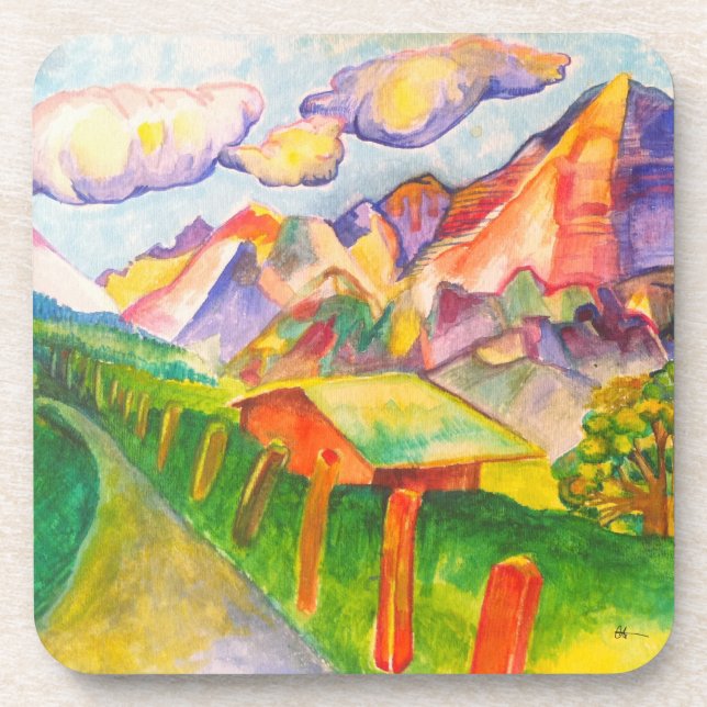 Porta-copo Paisagem suíça (Frente)