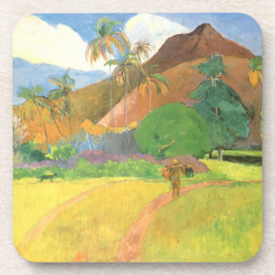 Porta-copo Paisagem Taitiana, Montanhas Taiti, Paul Gauguin