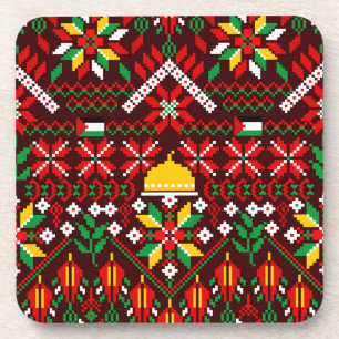 Porta-copo Palestina Tatreez Embroderia Tradicional