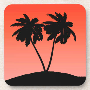Porta-copo Palm Tree Silhouette em Laranja Sunset