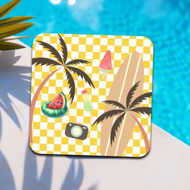 Porta-copo Palm Tres Surfboard Verificado Verão (Criador carregado)