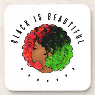 Porta-copo Pan-africana menina mulher negra verde vermelho or