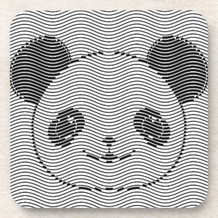 Porta-copo Panda Bear Face On Wave Patterno