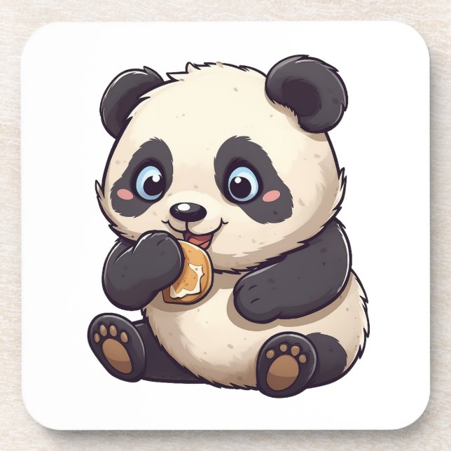 Porta-copo Panda comendo um biscoito (Frente)