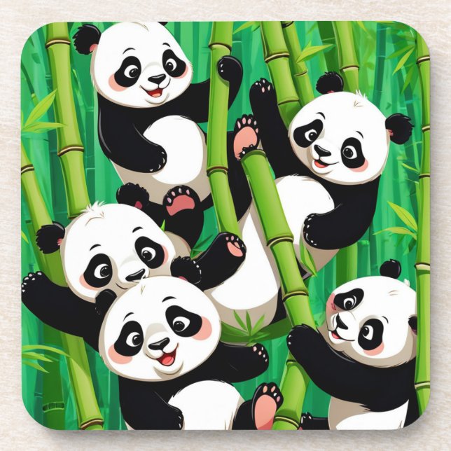 Porta-copo Panda de Bambu (Frente)