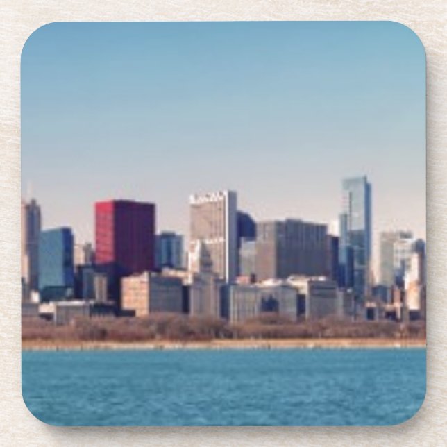 Porta-copo Panorama da skyline de Chicago (Frente)