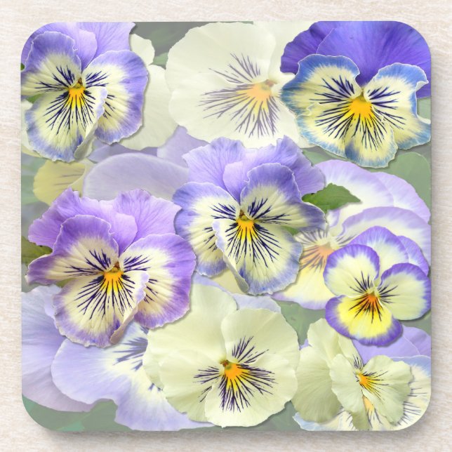 Porta-copo Pansy Pastel ~ Portas copos (Frente)