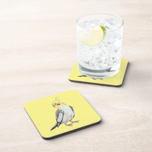 Porta-copo Papagaio Cockatiel de Cores Aquáticas.