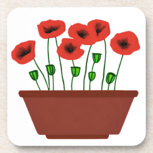Porta-copo Papagaios vermelhos em uma plantação de Terracotta