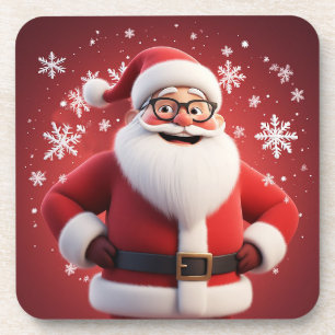 Porta-copo Papai Noel Alegre Rodeado de Flocos de Neve
