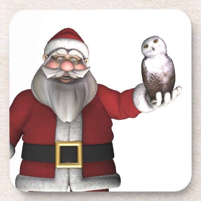 Porta-copo Papai Noel ama Snowy Owl (Frente)