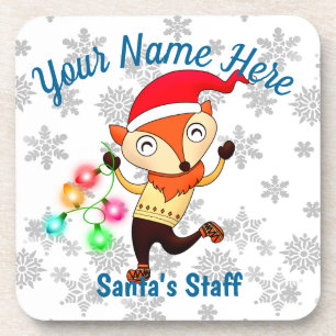 Porta-copo Papai noel Membro Dançante de Raposa Personalizad