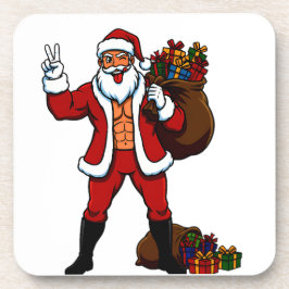 Porta-copo Papai Noel Sarado Sinal de Paz! Abdômen Riscado e